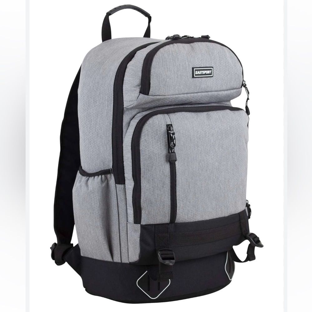 Eastsport NEW GRAY BLACK Elevated Travel Backpack adjustable padded 20.5” strong
